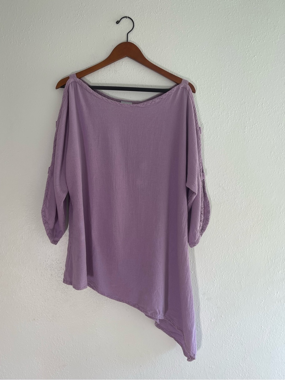 Lavender Off-Shoulder Asymmetrical Top